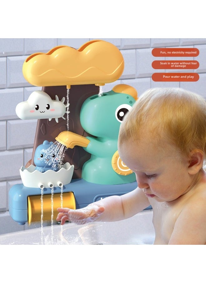 Dinosaur Bathroom Toy Animal Shower Sprinkler Sucker Water Spray Baby Children Bath Toy-Color:Turtle Spinning Music  - Image 5