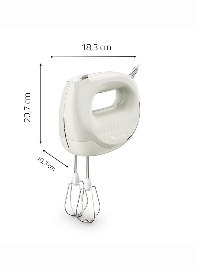 MOULINEX Easy Max | Hand Mixer | Flawless Mixing | Compact | 300W | 5-Speed Adjustable Button | White | HM2601M0 300 W HM2601M0 white - Image 2