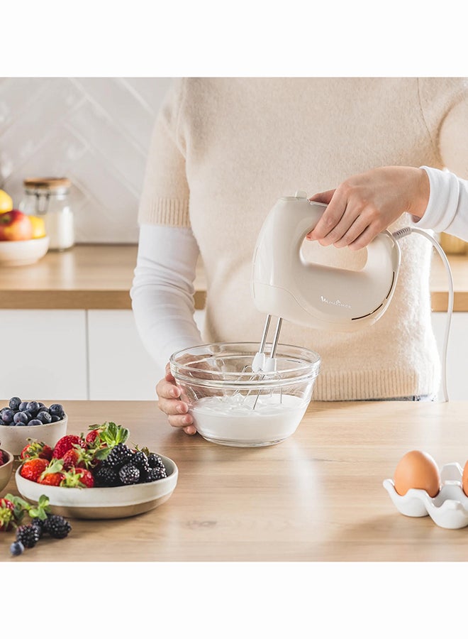 MOULINEX Easy Max | Hand Mixer | Flawless Mixing | Compact | 300W | 5-Speed Adjustable Button | White | HM2601M0 300 W HM2601M0 white - Image 3