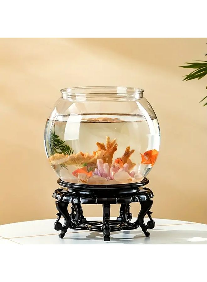 Big Size Acrylic Fish Bowl Transparent Round Desktop Aquarium with Vertical Rind Design - Image 3