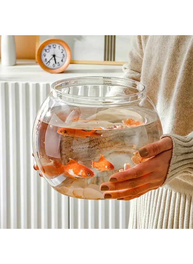 Big Size Acrylic Fish Bowl Transparent Round Desktop Aquarium with Vertical Rind Design - Image 2