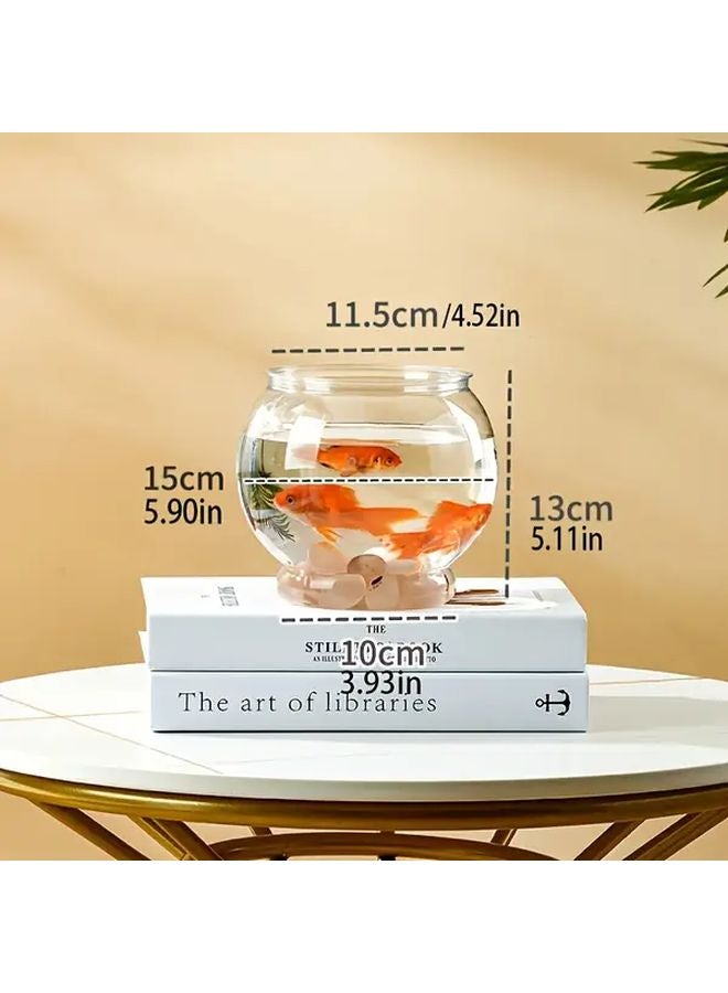 Big Size Acrylic Fish Bowl Transparent Round Desktop Aquarium with Vertical Rind Design - Image 5