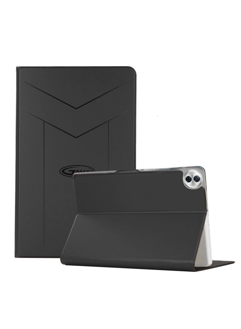 جيماكس غطاء حماية لجهاز Honor Pad 10 5G بحجم 12.1 بوصة مصنوع من جلد PU مع أغلاق مغناطيسي - أسود - Image 1