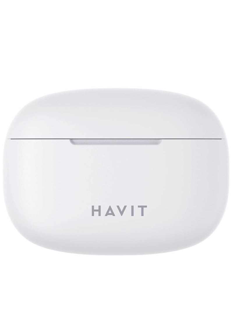 havit - True Wireless Stereo Earbuds with Bluetooth 5.1 - Stylish Design, 10mm Dynamic Drivers for Powerful Sound, Touch Control Features, Long Battery Life for Uninterrupted Listening, Comfortable Fit for Daily Use - Perfect for Music, Calls, and Workouts (White) - Image 1