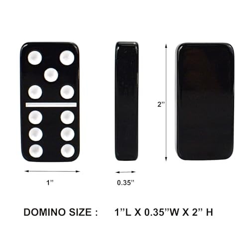 Vovotuzzi Dominos Set for Adults and Kids  Double 6 Domino Set  Dominoes Set for Kids and Adults Classic Board Game for Family Nights  Travel Black - Image 5