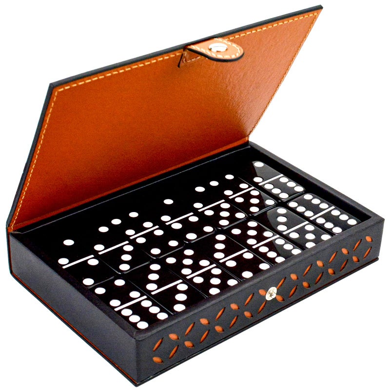 Vovotuzzi Dominos Set for Adults and Kids  Double 6 Domino Set  Dominoes Set for Kids and Adults Classic Board Game for Family Nights  Travel Black - Image 3