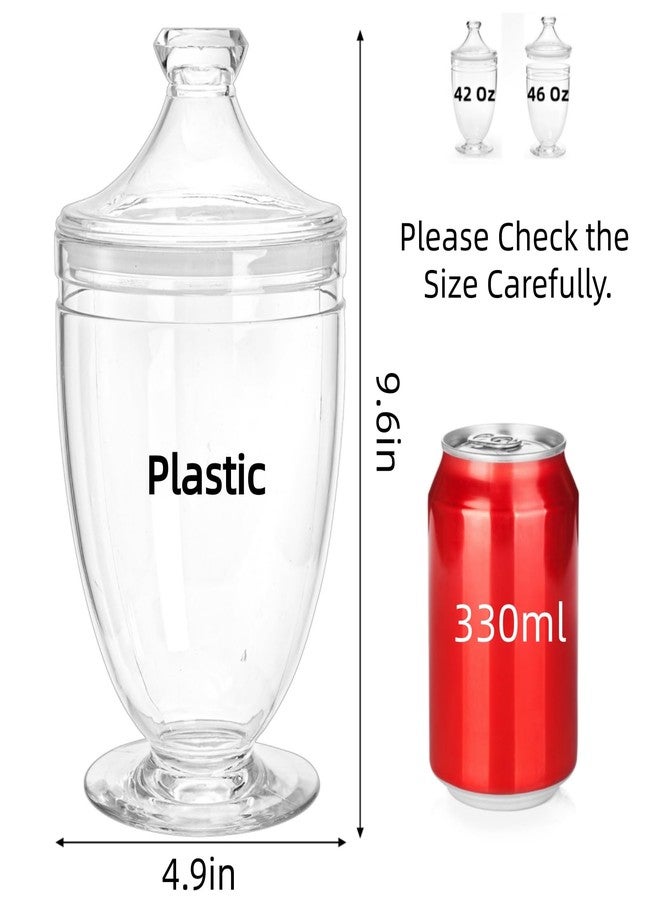 Hacaroa 2 Pack Acrylic Apothecary Jars with Airtight Lids, 46 Oz Clear Plastic Candy Cookie Jars for Candy Buffet, Decorative Bathroom Canister Container for Bath Salt, Vanity, Party, Wedding - Image 2