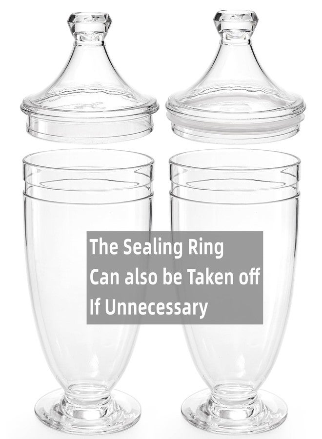 Hacaroa 2 Pack Acrylic Apothecary Jars with Airtight Lids, 46 Oz Clear Plastic Candy Cookie Jars for Candy Buffet, Decorative Bathroom Canister Container for Bath Salt, Vanity, Party, Wedding - Image 5