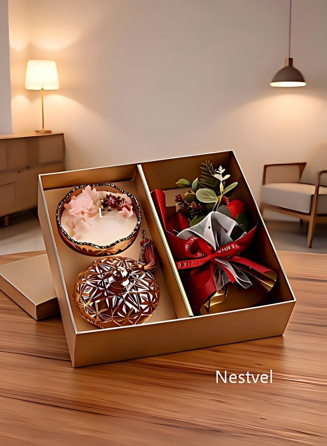 Nestvel Luxury Scented Candle & Preserved Flower Gift Set for Valentine’s, Mother’s Day, Anniversaries & Weddings,Exquisite gift box for lady，woman,wife,mother,gril - Image 1