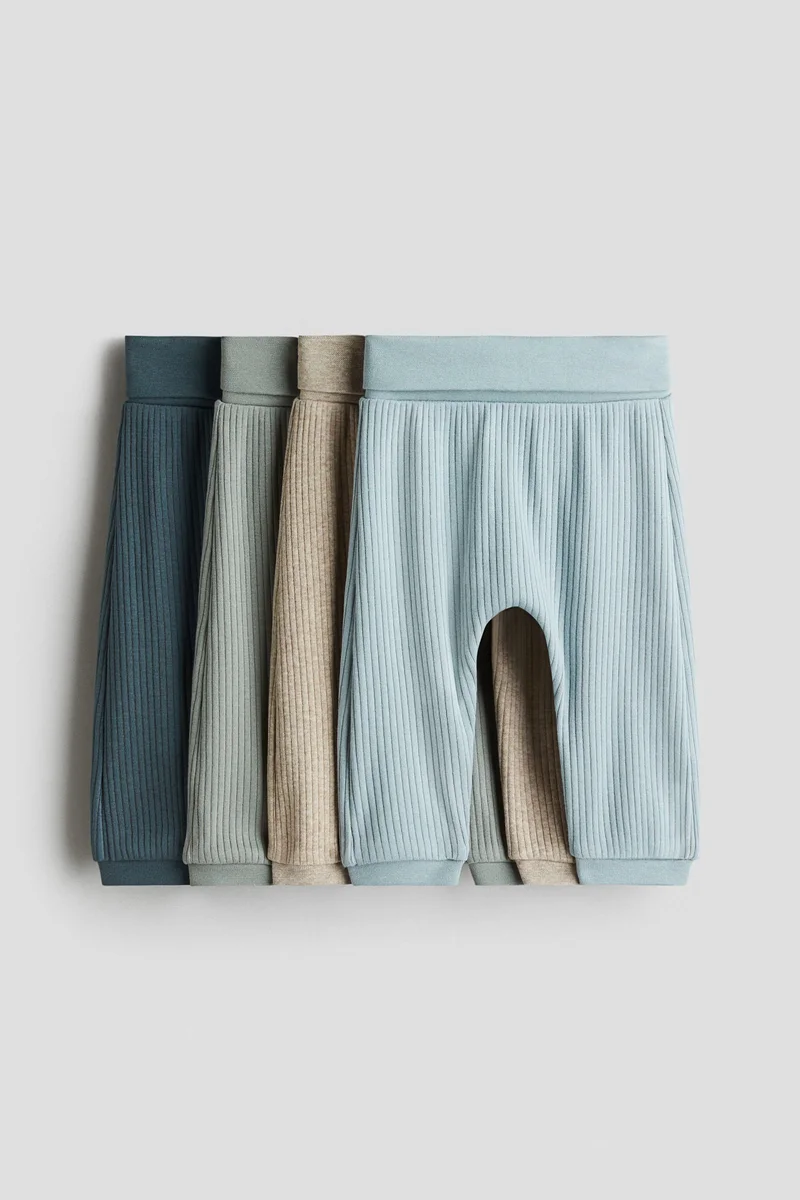H&M 4-pack ribbed cotton trousers