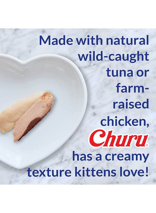 INABA Churu for Kittens, Grain-Free Creamy, Purée Lickable Cat Treats with DHA, EPA, Vitamin E & Taurine, 0.5 Ounces Each, 24 Tubes (4 per Pack), 2 Flavor Variety Pack - Image 3