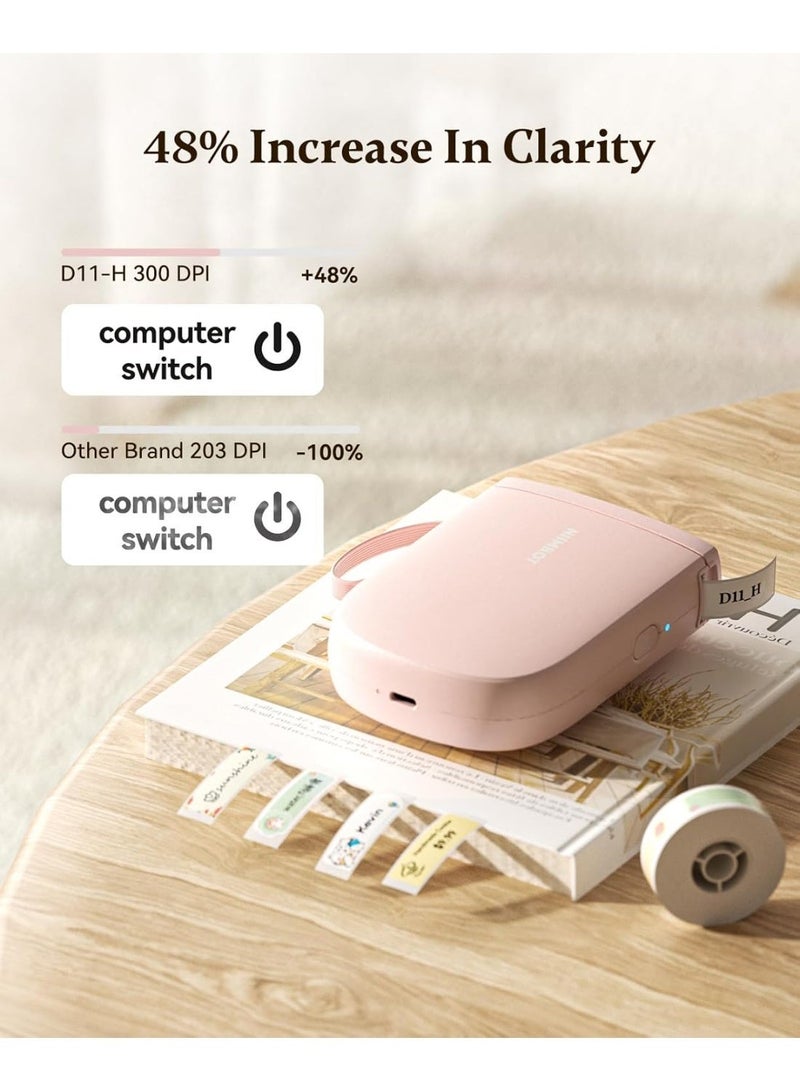 NIIMBOT D11 New Version Label Maker Machine D11-H Label Printer with Tape, 300dpi Upgraded Resolution, Bluetooth Label Printer, Portable Thermal Printer with 15mm Printing Width, Sticker Maker for Clothing Food Organizing Home Office School, Pink - Image 3