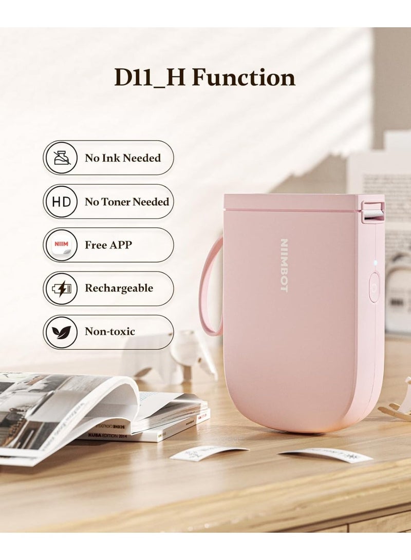 NIIMBOT D11 New Version Label Maker Machine D11-H Label Printer with Tape, 300dpi Upgraded Resolution, Bluetooth Label Printer, Portable Thermal Printer with 15mm Printing Width, Sticker Maker for Clothing Food Organizing Home Office School, Pink - Image 5