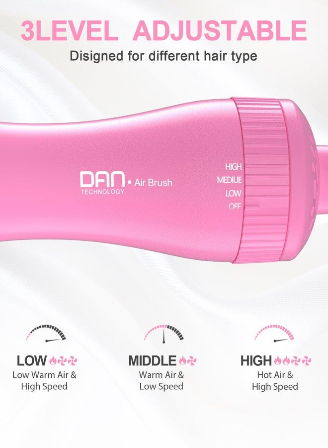 دان تكنولوجي فرشاة تجفيف الشعر الصغيرة للسفر للشعر القصير إلى المتوسط، فرشاة هواء ساخن بيضاوية الشكل مقاس 2 بوصة مع طلاء سيراميك، 3 إعدادات للحرارة للحصول على تصفيف ناعم وكثيف، 120 فولت (وردي) - Image 4