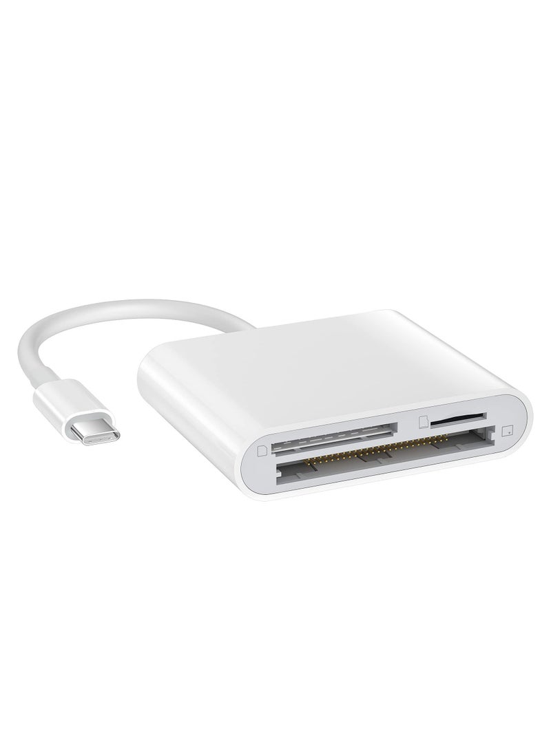 USB C CF/SD/TF Card Reader 3 in 1, Compact Flash 3-Slot Memory Adapter for Type-C Device Supports Micro SD Compatible with MacBook Pro/Air M1 iPad Pro Android Galaxy S20 S21U - Image 1