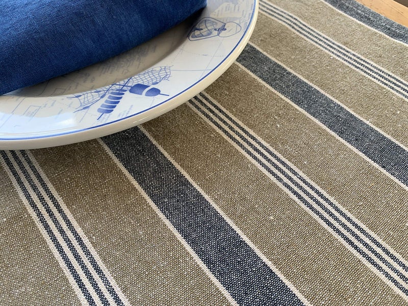 Eight Owls Nautical Table Runner - Cotton Decorative Embroidered Design - Natural  Navy Blue and White - Boat Compass Anchor (72 Inch) - Image 4