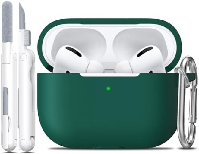 R-fun for AirPods 1/2 Case, Soft Silicone Protective Cover with Keychain and Cleaning Pen, Compatible with AirPods 2nd/1st Generation (2016/2019), Full Drop Protection Cover, Pink - Image 1