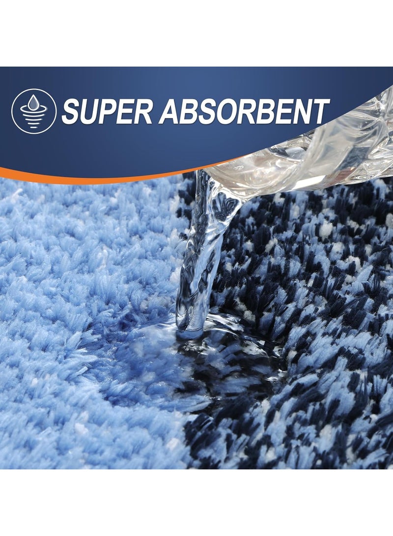 TYCOM Bathroom Rugs Bath Mat 51x76cm Non-Slip Fluffy Soft Plush Microfiber Shower Carpet Rug Machine Washable Quick Dry Ultra Bath Mats for Tub Bathroom and Shower Blue.  - Image 3
