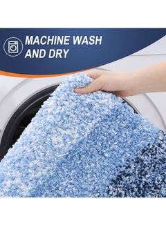 TYCOM Bathroom Rugs Bath Mat 51x76cm Non-Slip Fluffy Soft Plush Microfiber Shower Carpet Rug Machine Washable Quick Dry Ultra Bath Mats for Tub Bathroom and Shower Blue.  - Image 5