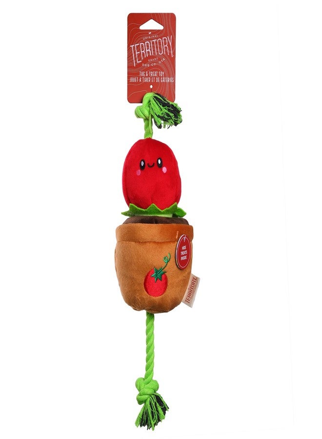 Territory Interactive Play Plush Treat-and-Tug Reward Toy for Dogs, Tomato - Image 4