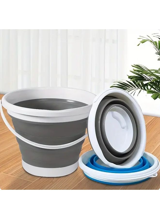 1 32 Gallon Foldable Multipurpose Bucket For Outdoor Car Washing Portable Laundry Collapsible Tub Space Saving Design For Dorm And Foot Bathing Grey - Image 1