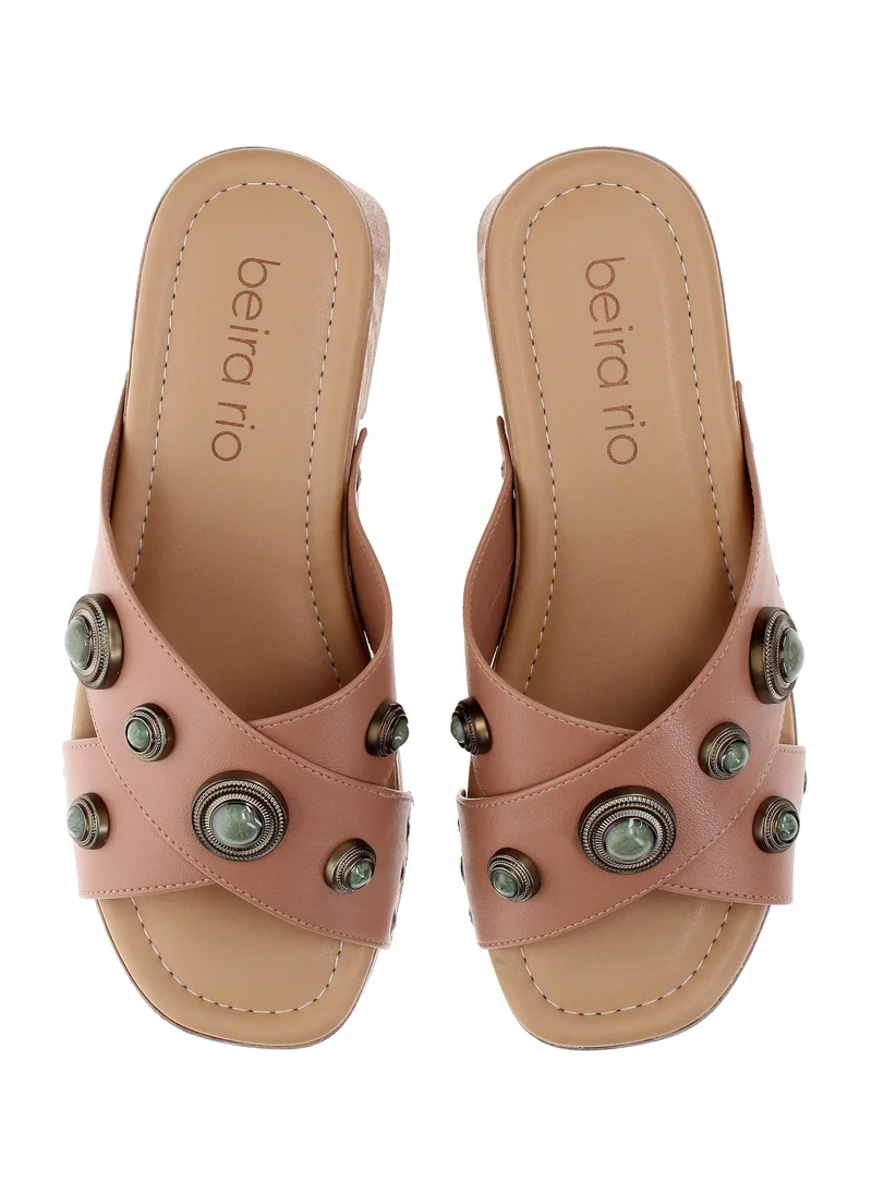 Beira Rio Nude Beira Rio Women’s Flat Summer Footwear – Lightweight Slip-On Comfort with Stylish Casual Design for Women | Best Price UAE