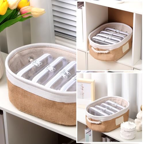 Sanwuta 6 Pcs Clear Hard Zipper Case Hard Plastic Zipper Pouches Makeup Bag Pencil Pouches Transparent Cases for Snacks Plastic Storage Organizer Box for Travel(White,7.48 x 3.94 x 2 Inch) - Image 5