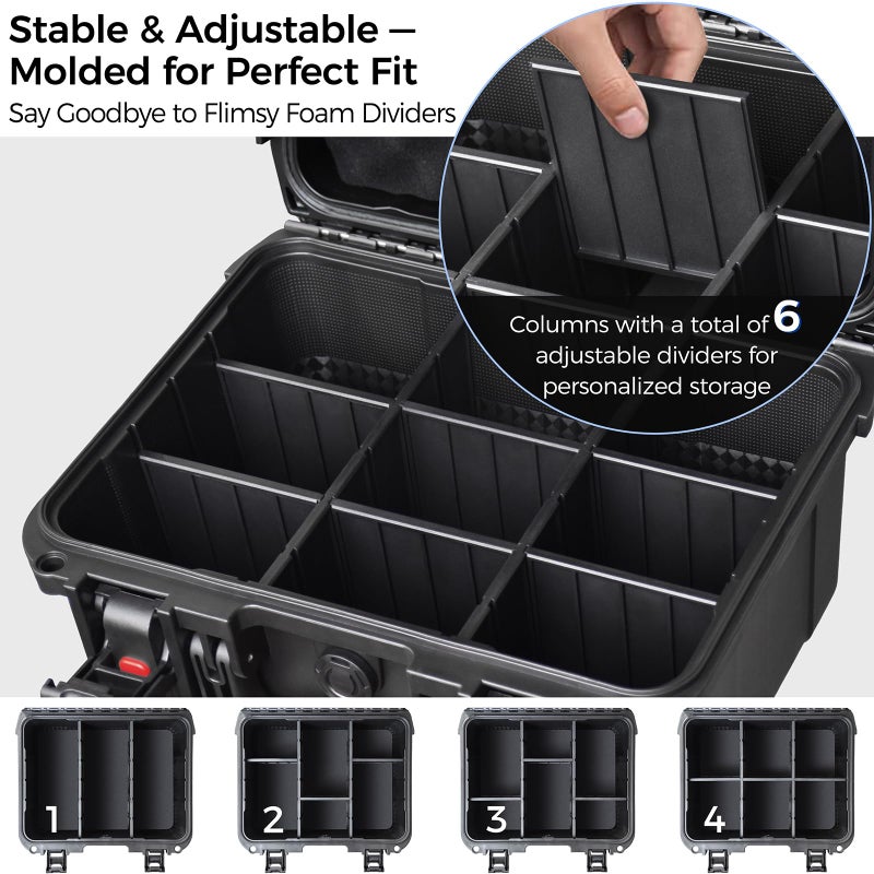 Turokacase Graded & Trading Card Storage Box â€“ PSA Slab Sports Card Case with 6 Adjustable Dividers, Fits BGS SGC CGC CSG Slabs, Toploaders & Magnetic Holders â€“ Waterproof Hard Shell Organizer for Collectors - Image 2