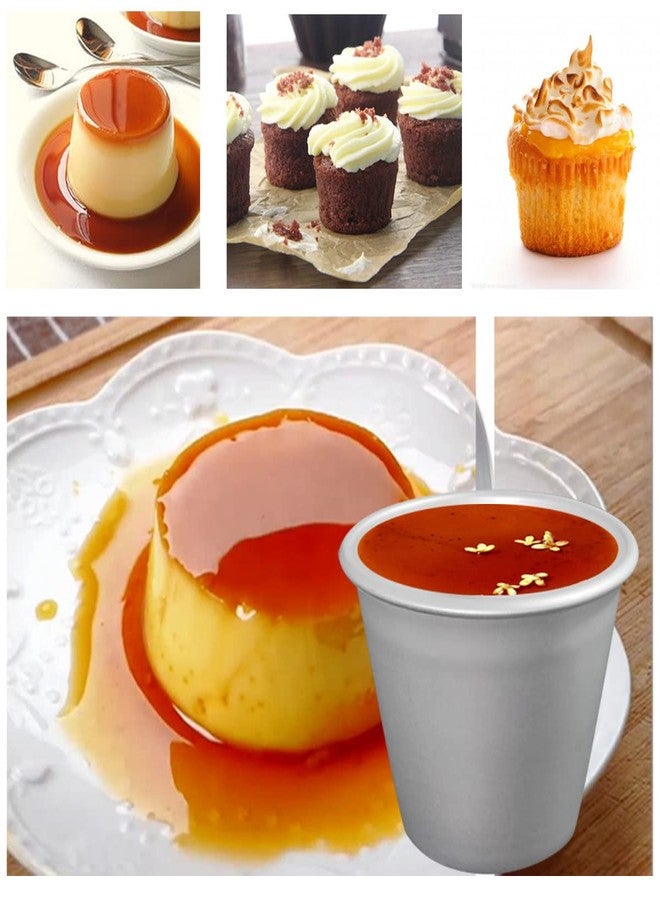 FRIGIIRE Mini Pudding Moulds Individual Popover Pan Nonstick Cheesecake Baking Molds Muffin Cupcake Pan Aluminium 10 Pieces - Image 3