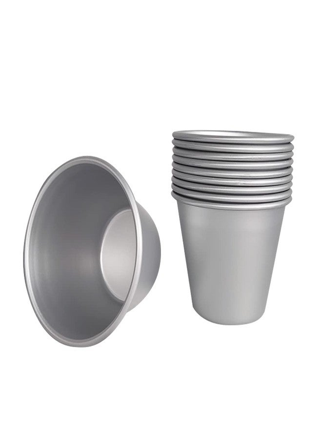 FRIGIIRE Mini Pudding Moulds Individual Popover Pan Nonstick Cheesecake Baking Molds Muffin Cupcake Pan Aluminium 10 Pieces - Image 1