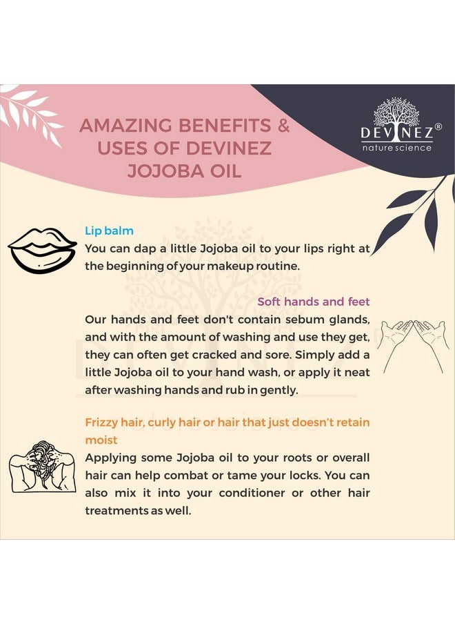 Devinez Devinez Jojoba Oil, 100% Pure Virgin Cold Pressed, Unrefined, Exceptional moisturizer for skin, hair, scalp, nails perfect for sensitive & dry skin, 500ml  - Image 4