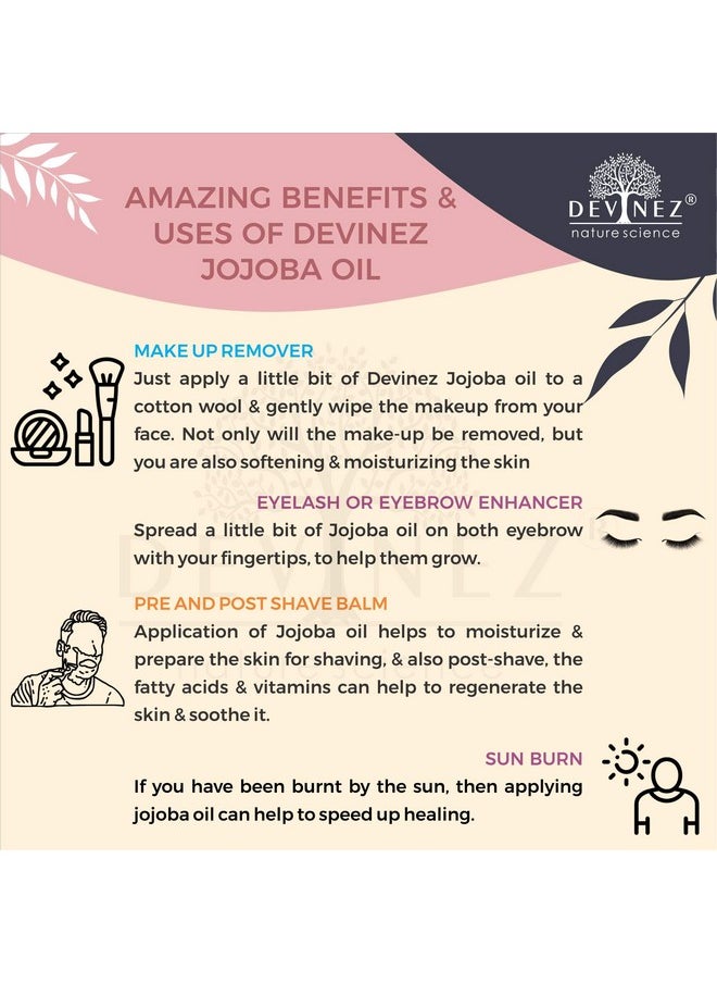 Devinez Devinez Jojoba Oil, 100% Pure Virgin Cold Pressed, Unrefined, Exceptional moisturizer for skin, hair, scalp, nails perfect for sensitive & dry skin, 500ml  - Image 3