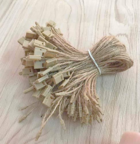 cakuuma Hemp Twine String 7" 500 Pcs Price Hang Tag Fasteners with Snap Lock Ties Easy and Fast To Attach Swing Tags by CShopcc - Image 1