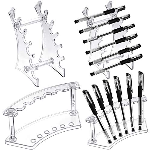 Teling 4 Pieces Pen Display Stand Acrylic pen Holder Clear Pen Stand Rack Organizer Nail Brush Holder Stand for Make Up Brush - Image 1