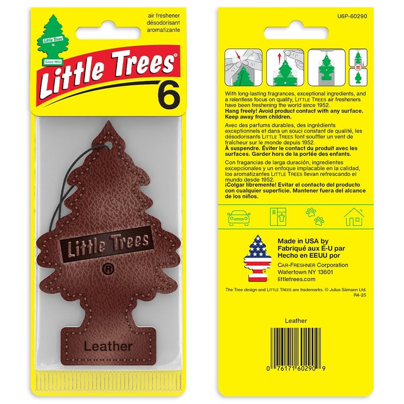 LITTLE TREES Car Air Freshener | Hanging Tree Provides Long Lasting Scent for Auto and Home | Leather, 24 Air Fresheners - Image 3