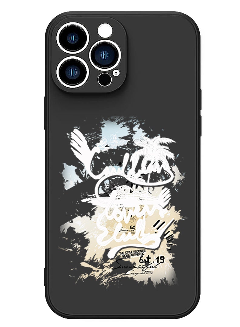 Theodor Protective Slim Fit Case Liquid Silicone Cover with Full Body Protection Anti-Scratch Shockproof Case For iPhone 14 Pro Max Black  - Lovers - Image 1