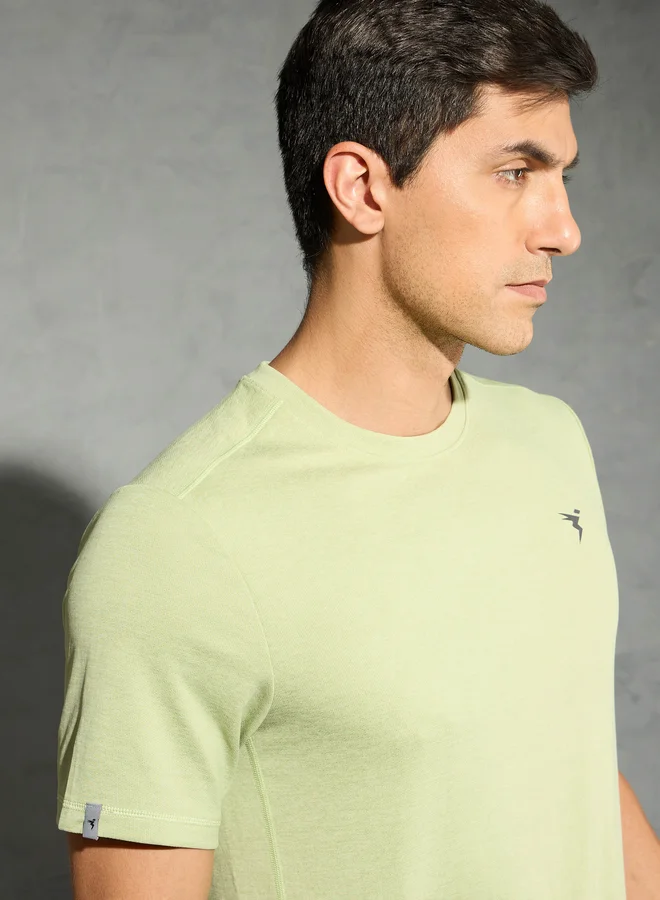 Technosport Technosport Solid Slim Fit Crew Neck T-Shirt