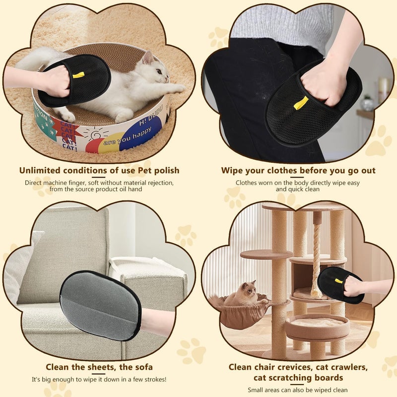 PRETOX Pet Hair Removal Glove for Cats & Dogs, Efficient Grooming Gloves for Pet Hair, Cat Grooming Gloves for Hair Removal，Reusable Cat & Dog Hair Remover for Couch, Furniture, Carpet, Curtain - Image 3