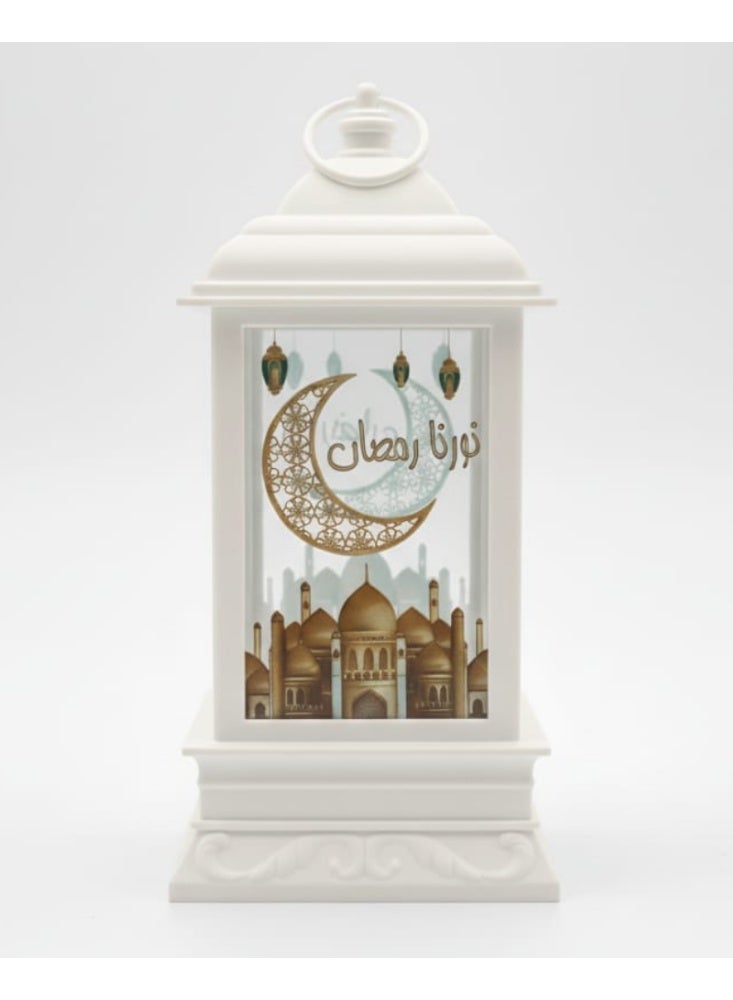 Ramadan Lantern Decorative Warm Light - White - Image 3