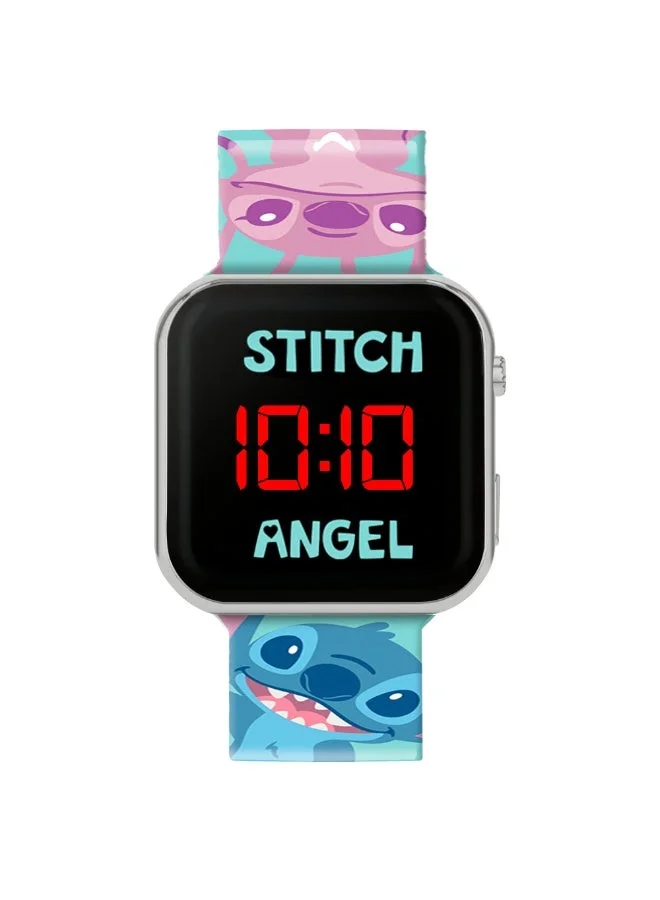 Disney Stitch &amp; Angel Printed New LED Girls Watch - LAS4197