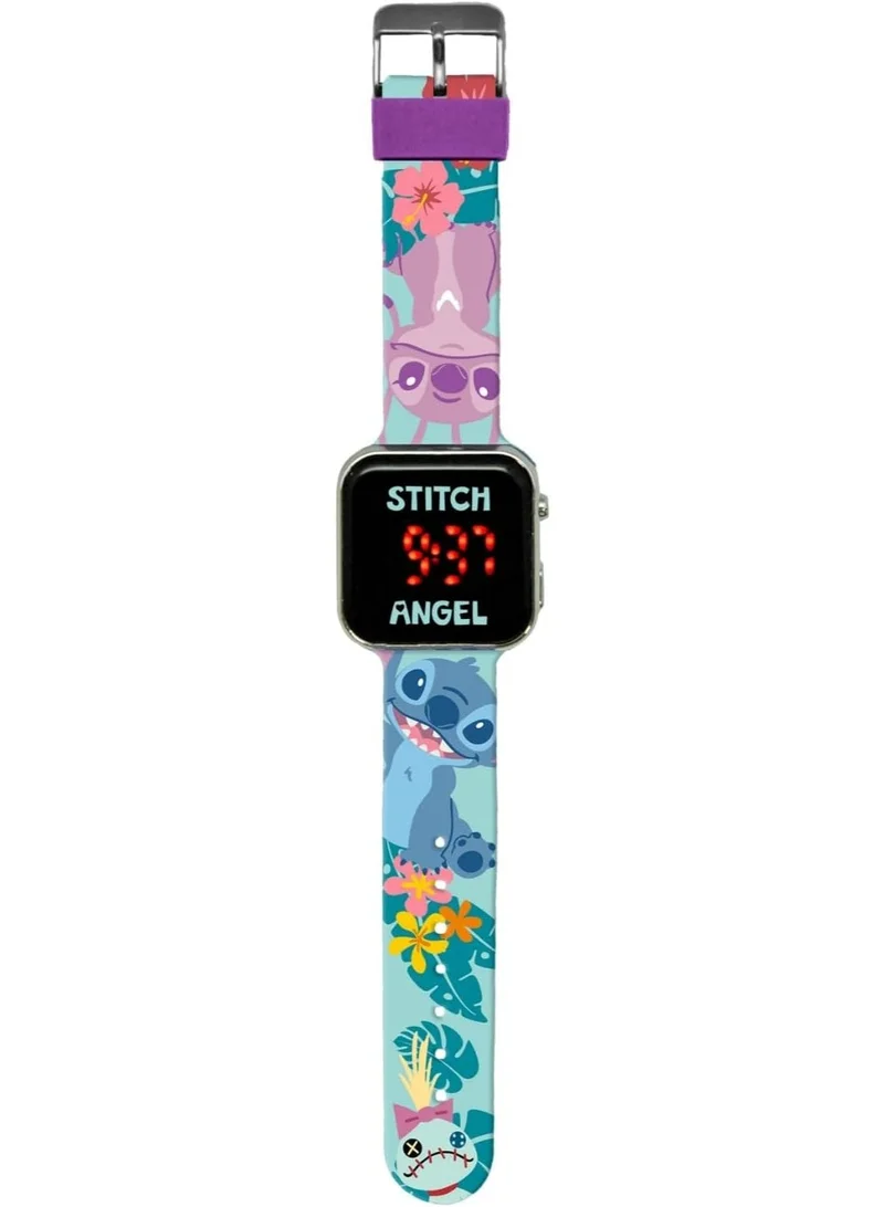 Disney Stitch &amp; Angel Printed New LED Girls Watch - LAS4197