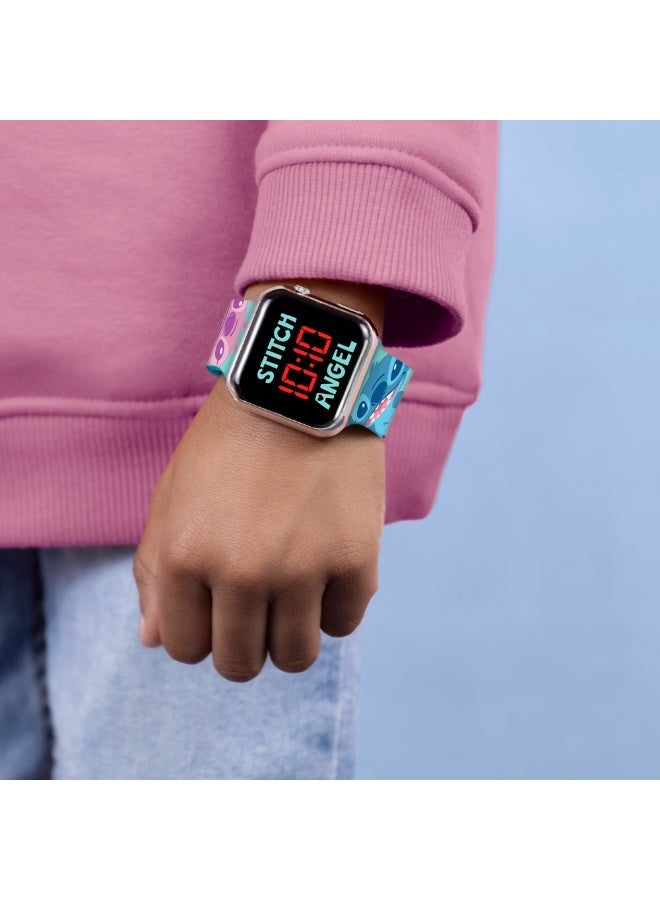 ديزني ساعة ليد للبنات بطبعة ستيتش وأنجل - Image 3