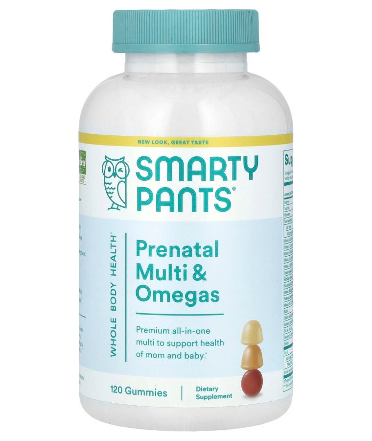 SmartyPants Prenatal Multi & Omegas Lemon Orange and Strawberry Banana 120 Gummies