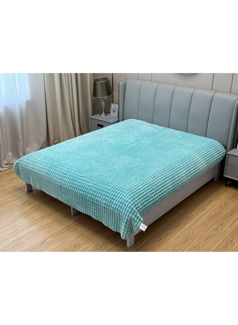 STARGOLD 220x240cm Weighted Comfort Blanket Extra Heavy 1 Ply Winter Throw Blanket Super Soft Embossed Wool Feel Bedding, 10LBS, SG-BLC604