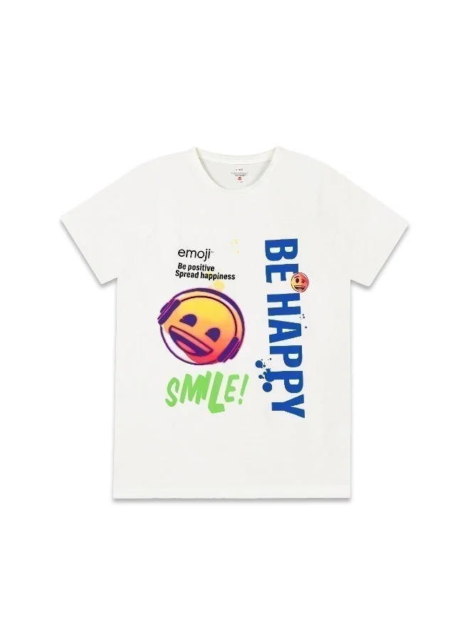 Trucare Emoji  Boy's Short Sleeve Be Happy T-Shirt