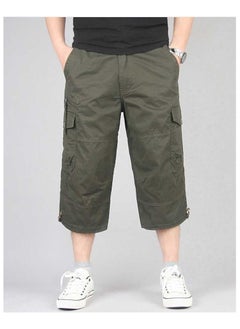 Generic Men's Loose Multi Pocket Work Suit Capris Army Green  - Image 1