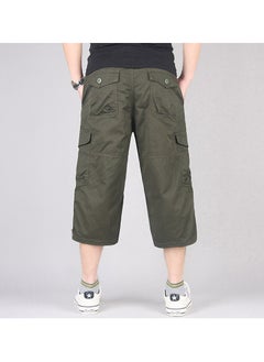 Generic Men's Loose Multi Pocket Work Suit Capris Army Green  - Image 2