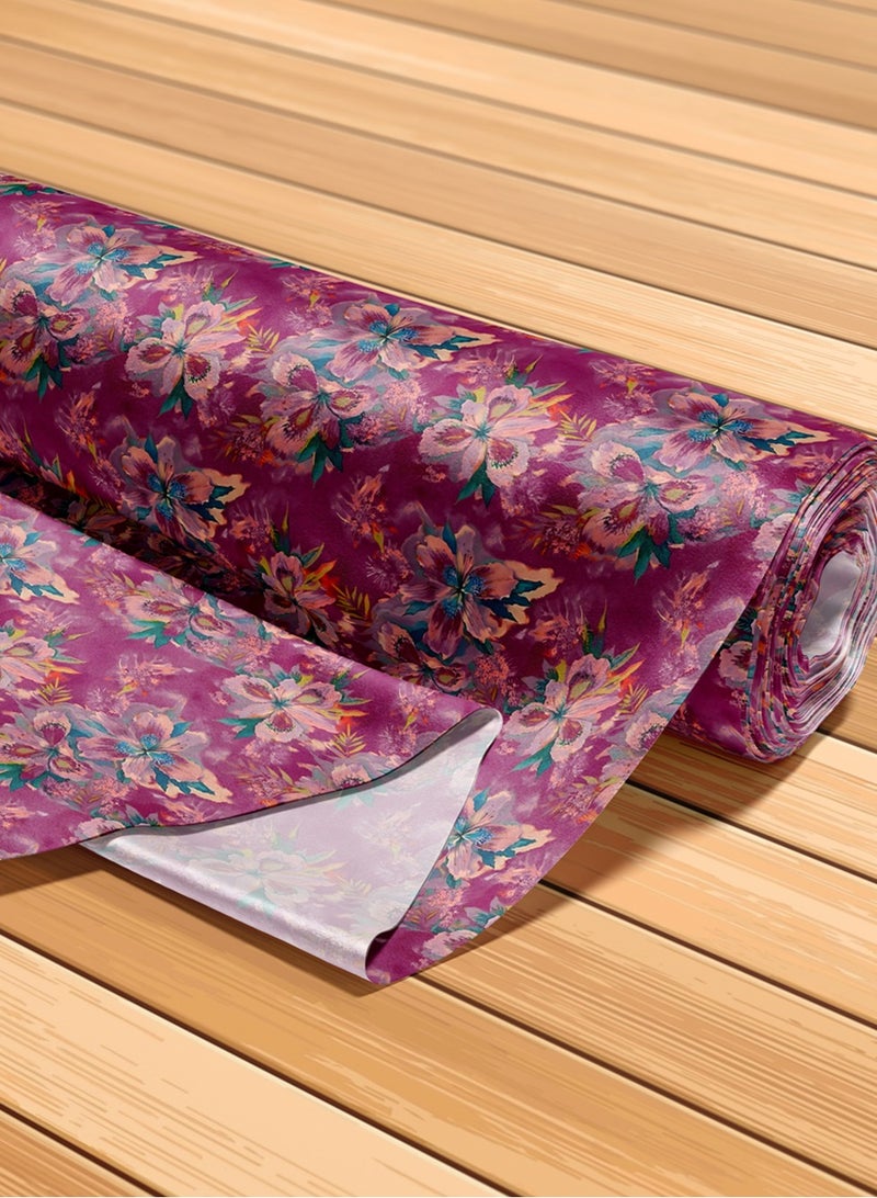 فيلاتو Ø¬Ù„Ø§Ø¨ÙŠØ© Ù…Ø®ÙˆÙŠØ± Ø²Ù‡Ø±ÙŠØ© Ù…Ù† Ù‚Ù…Ø§Ø´ Ø­Ø±ÙŠØ± Ø§Ù„Ù„ÙŠÙ„ Ø¹Ø±Ø§Ù…Ù†ÙŠ Ø¨Ø§Ù„ÙŠØ§Ø±Ø¯Ø©ØŒ Ù�ÙŠØ±ÙˆØ²ÙŠ ÙˆØ±Ø¯ÙŠØŒ Ø¹Ø±Ø¶ 58 Ø¨ÙˆØµØ© - Image 5