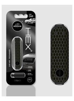 Aroma Aroma France Hex Polymer Black Car Air Vent, Air Freshener A polymer body filled with the fragrance in a Modern Design (Made In Poland)  - Image 1