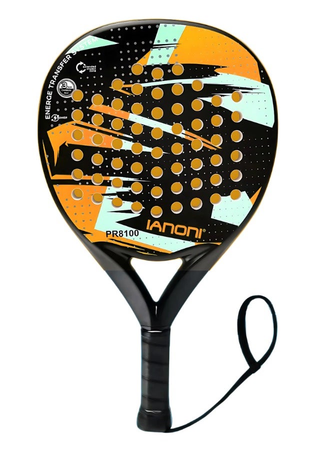 ianoni - IANONI Paddle Tennis Racket Carbon Fiber Surface with EVA Memory Flex Foam Core Padel Tennis Racquets. (Brown) - Image 1